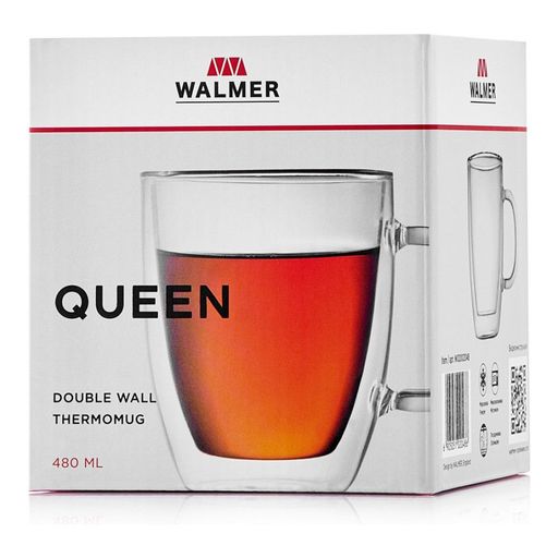 Кружка стеклянная Walmer Queen с двойными стенками, 0.48 л, цвет прозрачный  фото 8