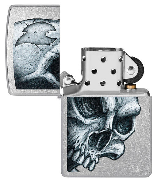 Зажигалка ZIPPO Череп и пламя | Skull and Flame 46587  фото 4