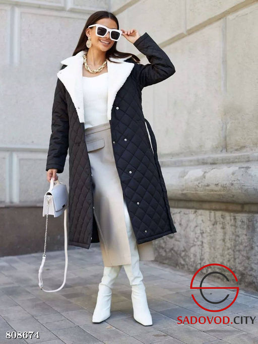 женская стеганная длинная куртка - Bruno фото 2