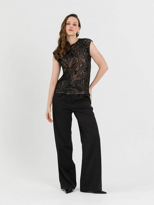 Блузка из сетки с пайетками Новый год