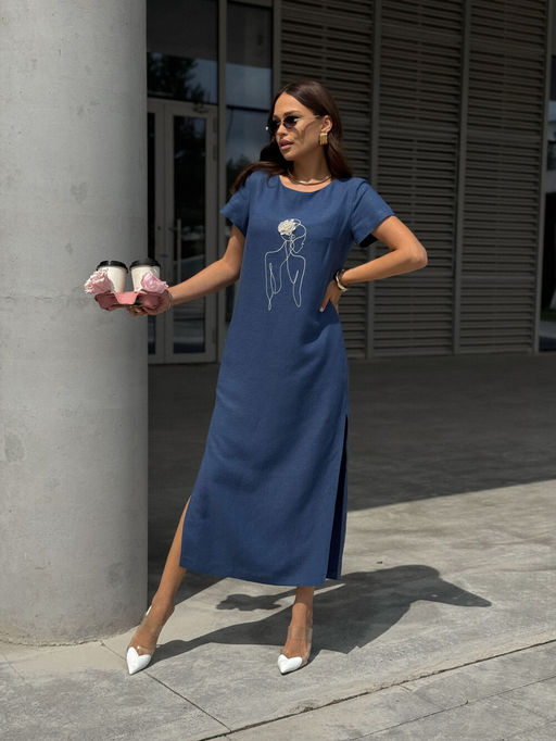 Платье DilanaVIP 2100 синий - Dilana vip фото 3