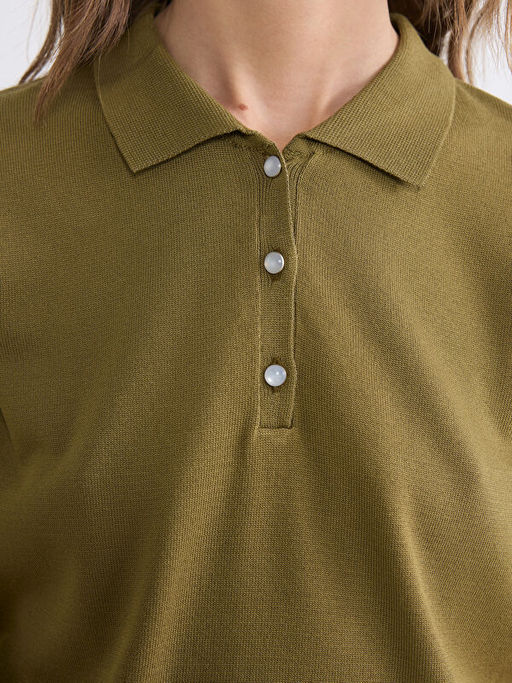 Polo Yaka Kad?n Triko Kazak