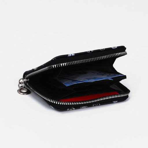 Кошелёк на молнии, отдел для карт, для монет, цвет чёрный - Simaland фото 2