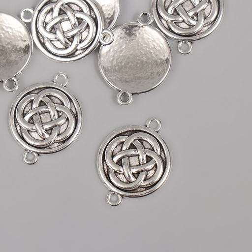 Цена за 8 шт. Коннектор для творчества металл 2 ушка Цветок жизни, 2.61.9 см