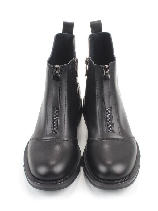 01-M43-10 BLACK Ботинки демисезонные женские (натуральная кожа)