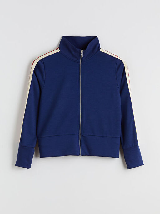 Dik Yaka Kad?n Fermuarl? Sweatshirt