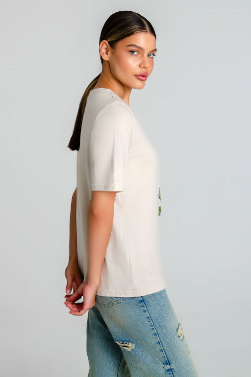 Арт. 31166 Футболка женская  44-52 (5 шт) Цвет:светло-бежевый