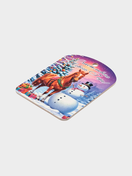 Цена за 2 шт. Доска разделочная сувенирная Дарим Красиво Символ года. Счастливого нового года, дерево, 27.5?19.5?0.5 см, разноцветная