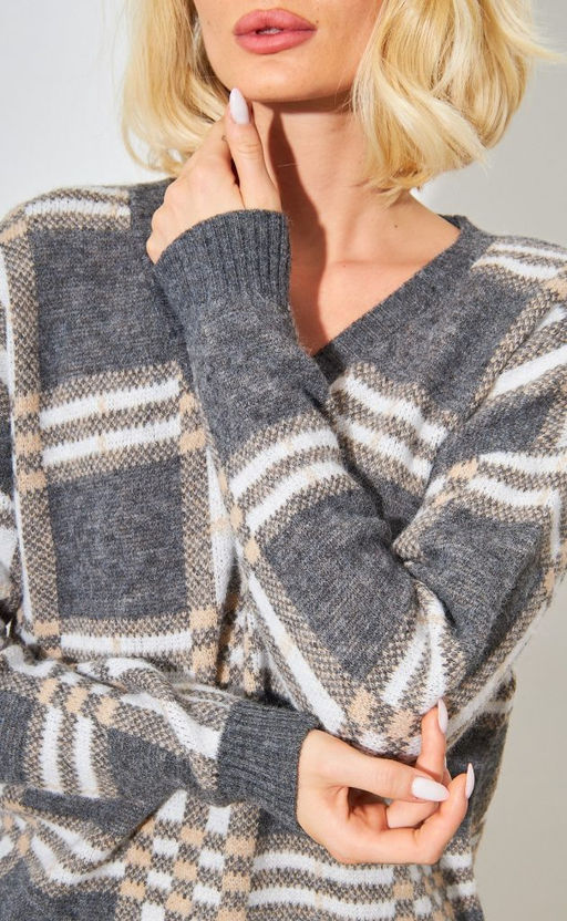 Пуловер P322-15804 grey - Fine joyce фото 3