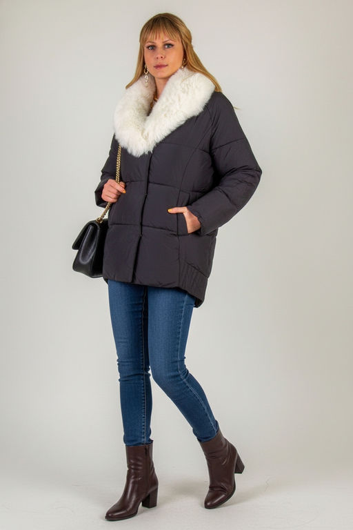 Куртка с меховым воротником арт.6677 зима, евро-зима
