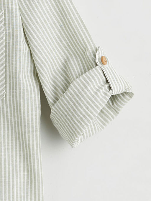 ?izgili Keten Kar???ml? Erkek ?ocuk G?mlek