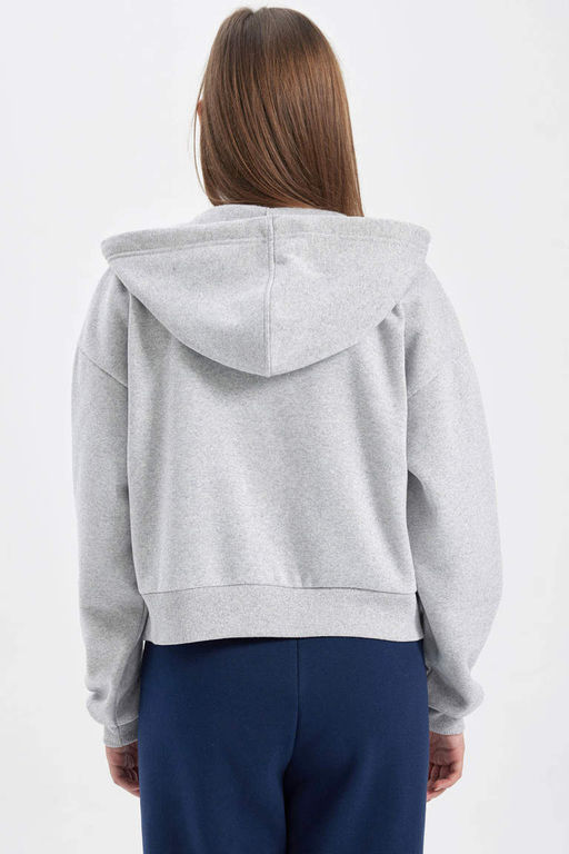 Толстовка на молнии с капюшоном Cool Regular Fit - Defacto фото 6