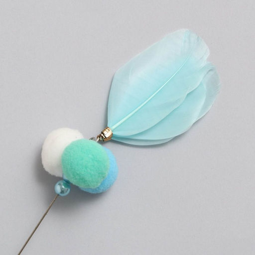 Дразнилка Нежный хлоп с перьями и бубенчиками, 60 см - Пижон фото 2