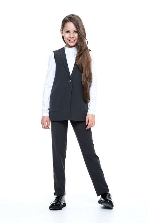 Серый школьный жилет для девочки Инфанта, модель 1107  фото 7