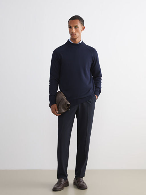 Yar?m Bal?k?? Yaka Uzun Kollu Erkek Triko Kazak