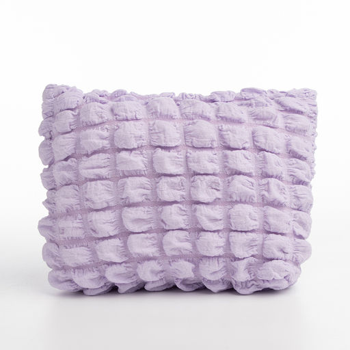 Косметичка на молнии простая, большая, мягкая, сиреневая - Simaland фото 2