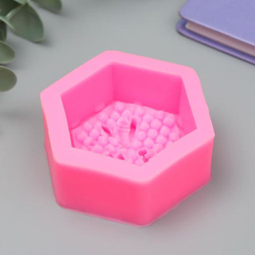 Силиконовый молд, форма для заливки «Соты и пчёлы», 3×7.9×7.2 см