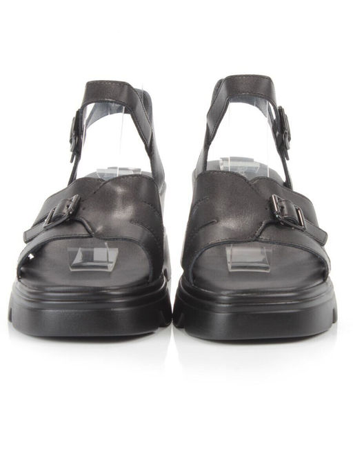 08-PEAG34-2 BLACK Босоножки женские (натуральная кожа)