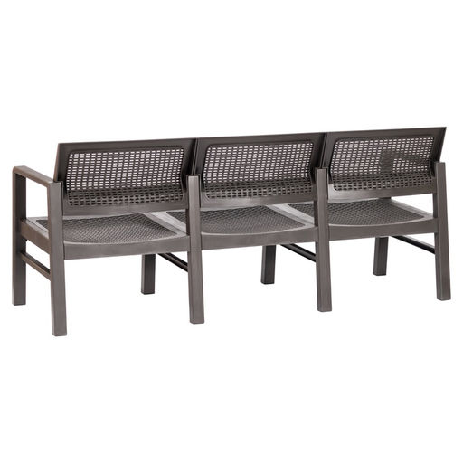 Диван садовый «Ротанг», пластик, 58×178×75 см, трёхместный, мокко