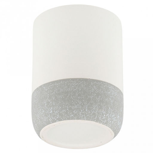 Кашпо для цветов керамическое "Баунти" 0,85л, д10,3см, h14см, внутренний д9,3см, фактурный глянец, белый/серый, с биркой, в коробке (Китай)