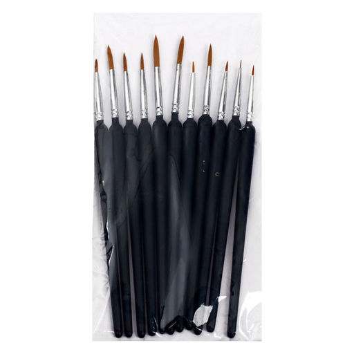 Набор кистей для рисования, нейлон, 11 штук: № 00000.000.00.0.1.2.3.4.5.6,7, Calligrata, круглые, деревянная ручка, международный размер