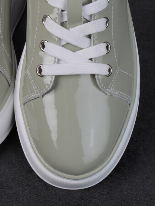 05-PDD215-3 GRAY GREEN Кроссовки женские (натуральная кожа)