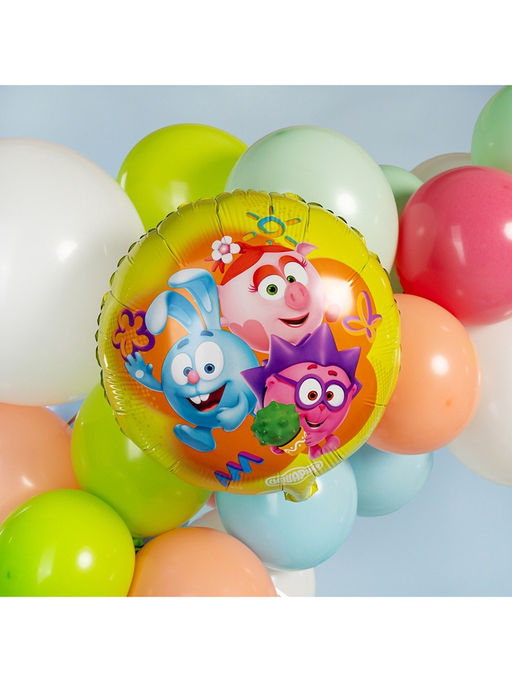 Цена за 2 шт. Воздушный шар фольгированный 18" «Смешарики»