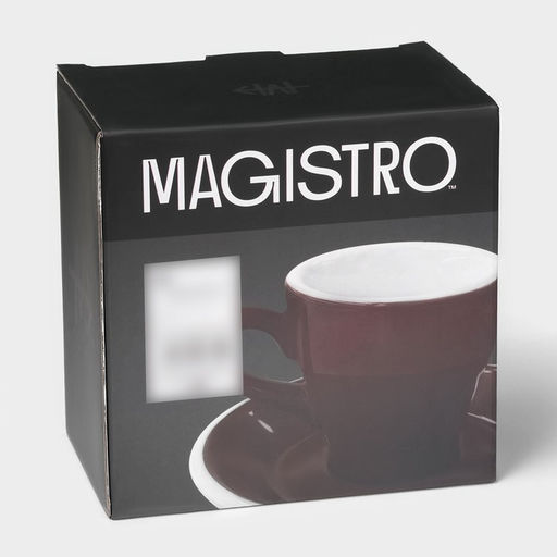 Кофейная пара Magistro Coffee time, 2 предмета: чашка 280 мл, блюдце d=15.5 см, фарфор, коричневая
