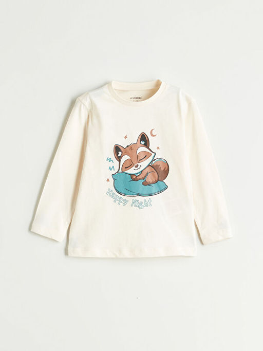 Bask?l? Erkek ?ocuk Pijama Tak?m