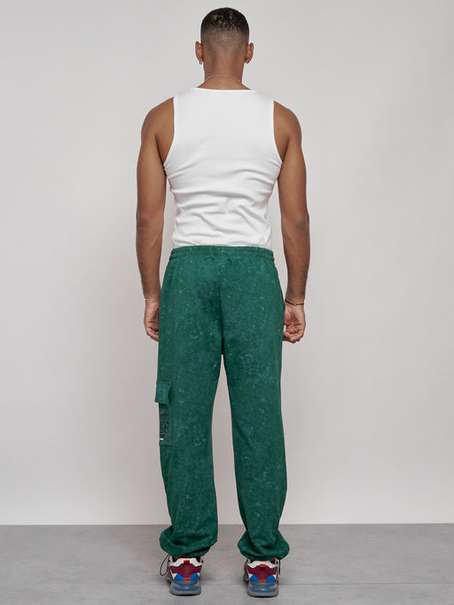 Широкие спортивные брюки трикотажные мужские зеленого цвета 12932Z - Mtforce фото 8