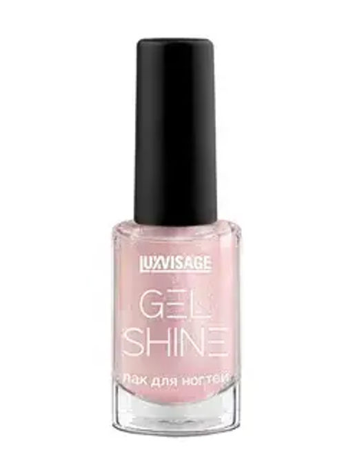 LuxVisage Лак для ногтей GEL SHINE тон 105 светлый розовый с золотым шиммером 9мл