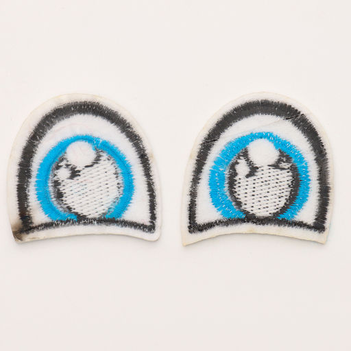 Термонаклейка «Глаза»: правый и левый, 3 × 3 см, овальный, цвет голубой, 100 шт.