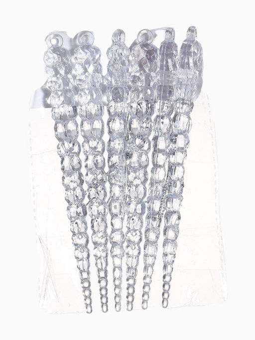 Цена за 2 шт. Ёлочные игрушки набор 6 шт. «Сосулька люкс» 15 см