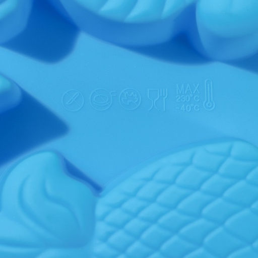 Форма для выпечки Доляна «Морские обитатели», силикон, 26×24×2.5 см, 7 ячеек, бирюзовая