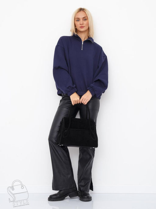 Сумка женская кожаная 2424YF black Polina&Eiterou