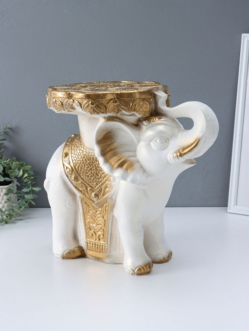 Фигура-подставка "Слон" белый, 35х40х25 см
