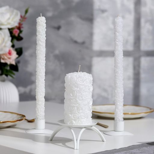 Свеча-цилиндр свадебная Розы, 6х11,5 см, домашний очаг - Simaland фото 2