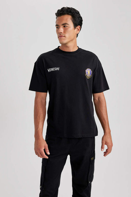 Футболка Wednesday Comfort Fit с круглым вырезом и короткими рукавами из 100 % хлопка - Defacto фото 3