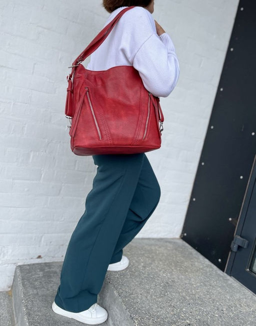 Женская сумка-рюкзак из эко кожи 9902 Красный