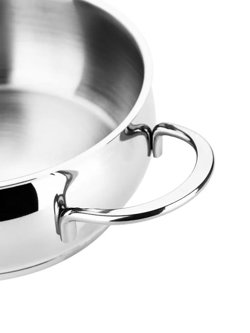 Кастрюля с крышкой стеклянной из нержавеющей стали 18х10 см (2,1 л), арт. 3510-18. - D.L.K. фото 3
