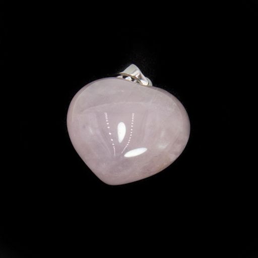 Подвеска Сердечко объемное из камня Розовый кварц дарует счастье и взаимную любовь 2см