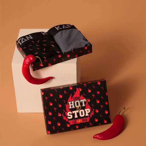 Набор трусов KAFTAN Hot Stop 2 штуки, чёрный/серый, размер 48