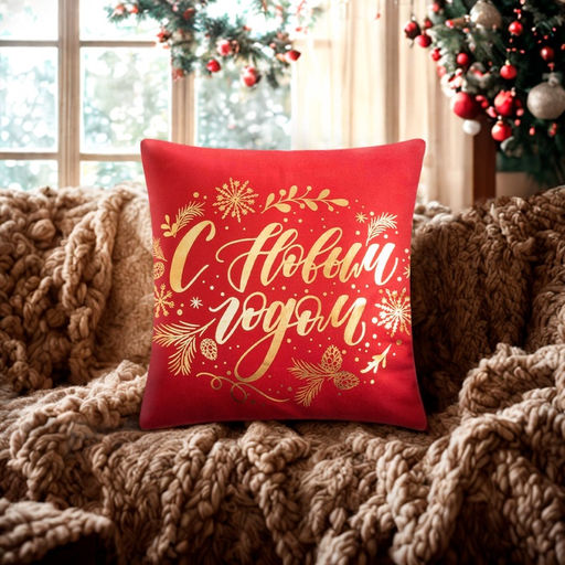 Наволочка декоративная Этель С Новым Годом 40х40 см, полиэстер, велюр  фото 6