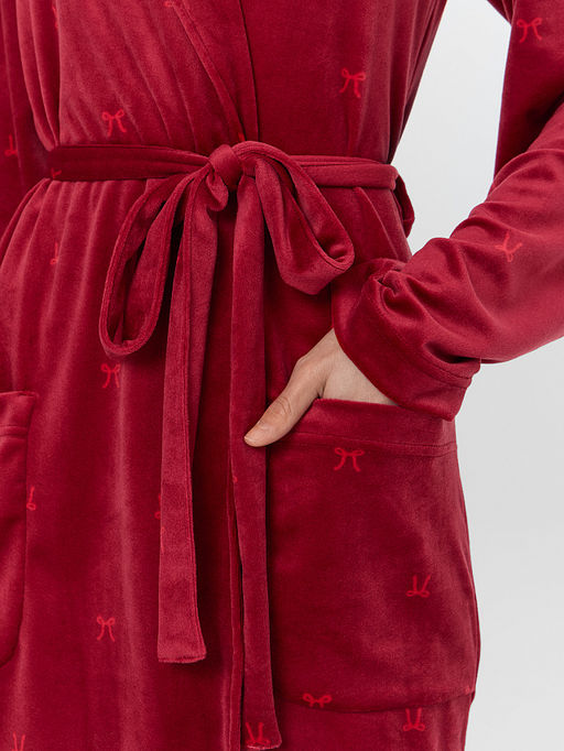 Халат женский красный с узором бантиков - Mark formelle фото 3