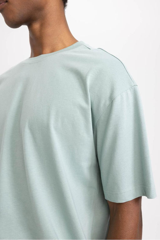 DeFactoFit Футболка оверсайз с круглым вырезом и короткими рукавами с принтом из 100% хлопка  фото 6