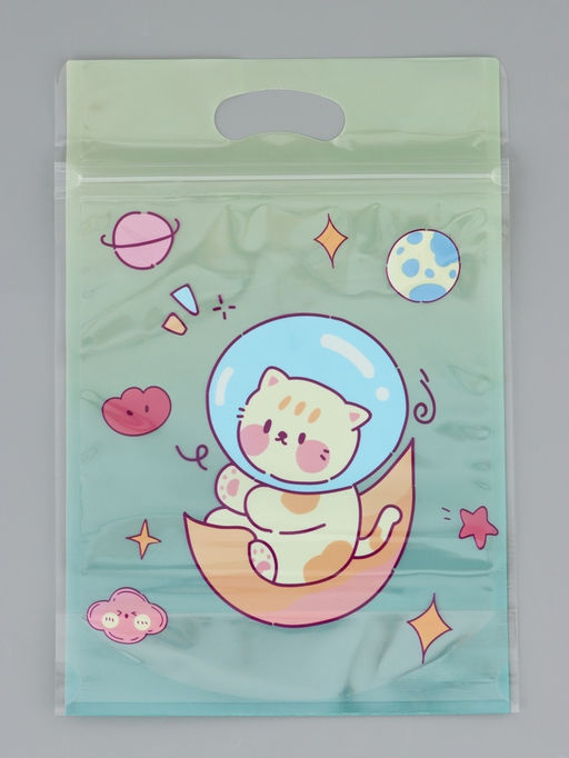 Цена за 50 шт. Пакет подарочный, с zip-lock застежкой, "Космическая история", 15х23 ± 1см МИКС