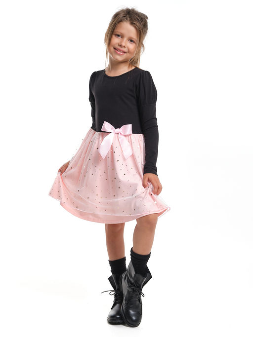Платье нарядное с бантом UD 4418 черный/розовый - Mini maxi фото 5