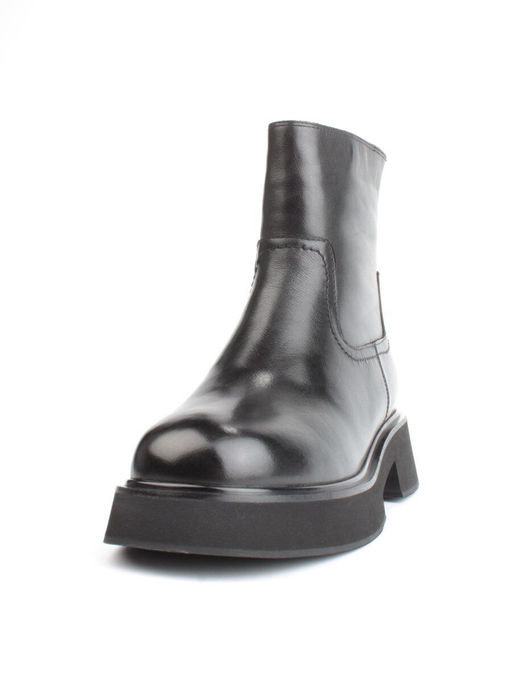 04-HJM396 BLACK Ботинки зимние женские (натуральная кожа, натуральный мех)