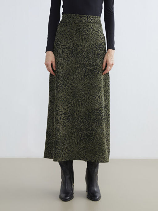 Beli Lastikli Desenli Etek