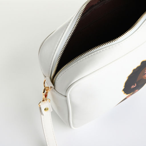 Сумка женская на молнии TEXTURA, 22×8×17 см, с цветным принтом, белая